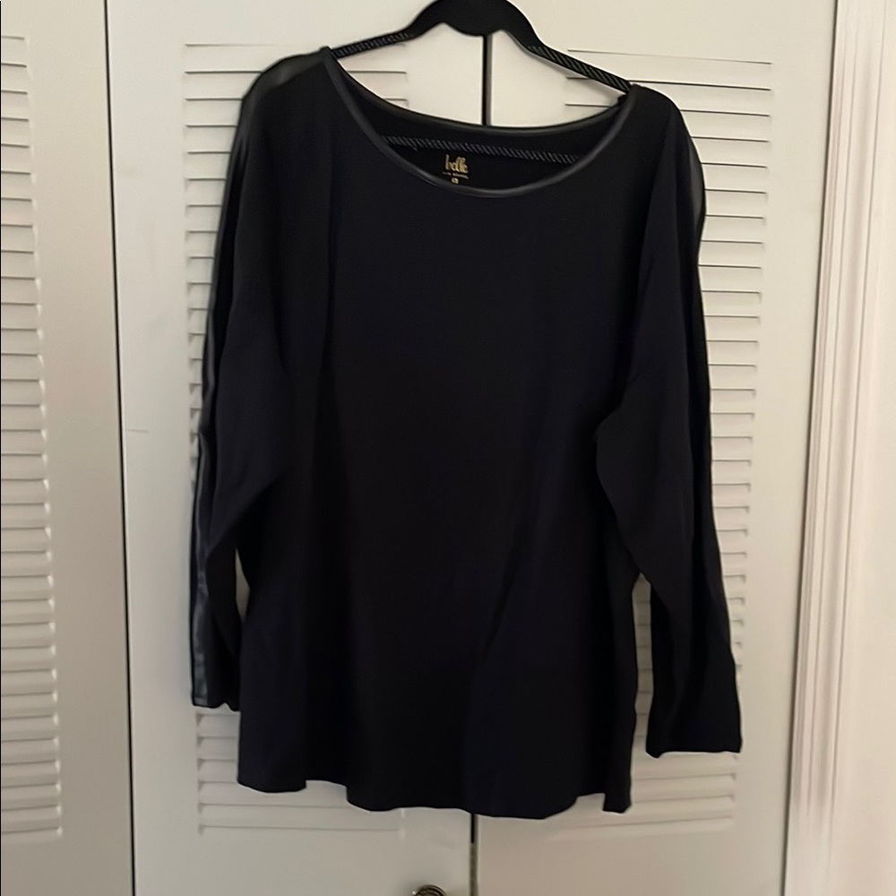 Belle by Kim Gravel Black Oversized 3/4 Sleeve Sweatshirt